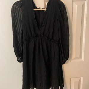 Black Long Sleeve Mini Dress